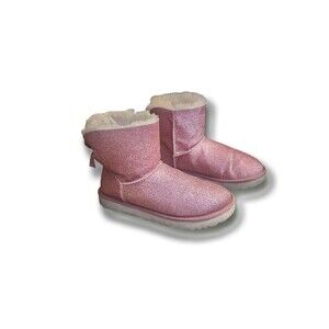 UGG Bailey Bow pink glitter boots